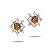 Load image into Gallery viewer, MADEIRA CITRINE AND DIAMOND STUDS - Coomi

