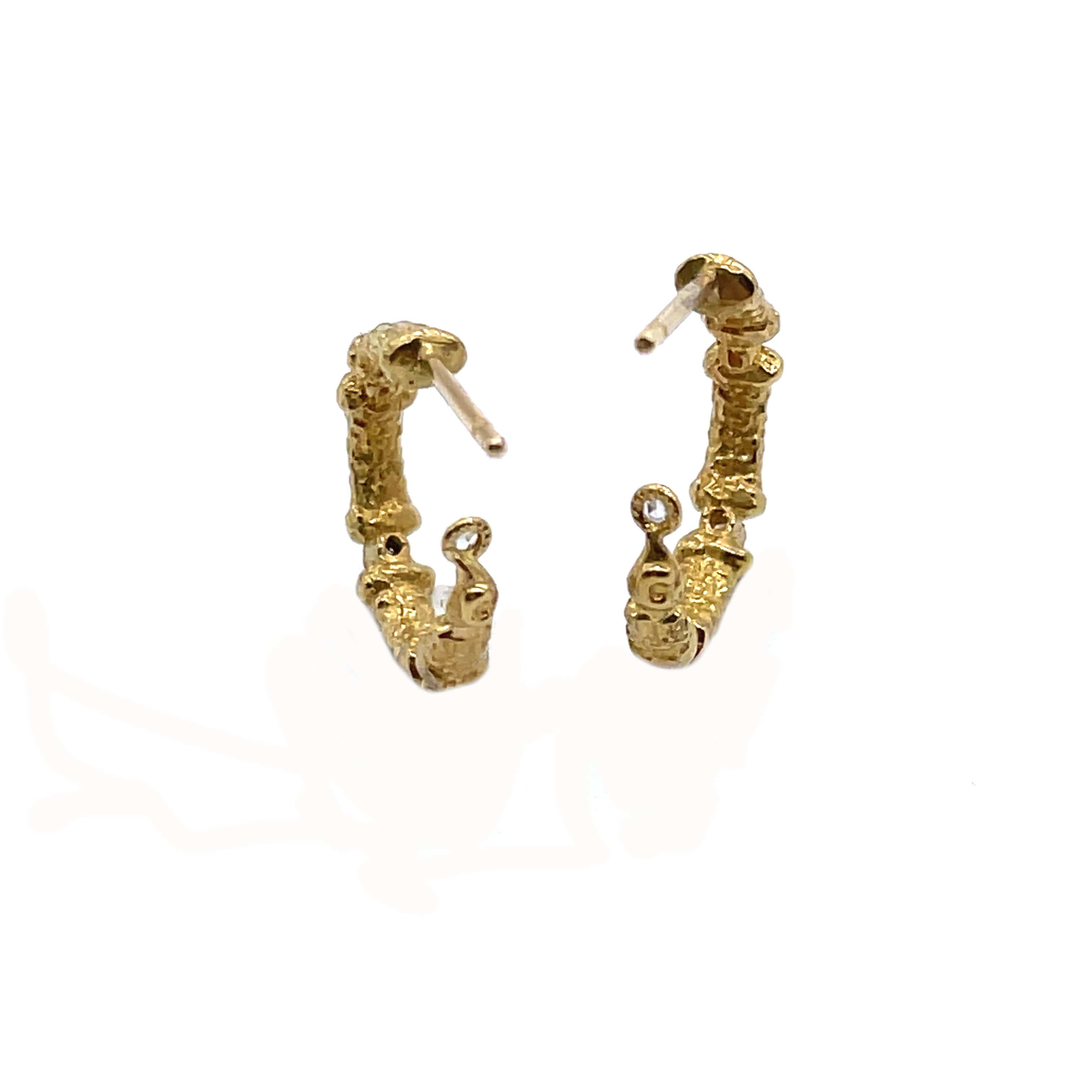 Small Gold and Diamond hoop - Coomi