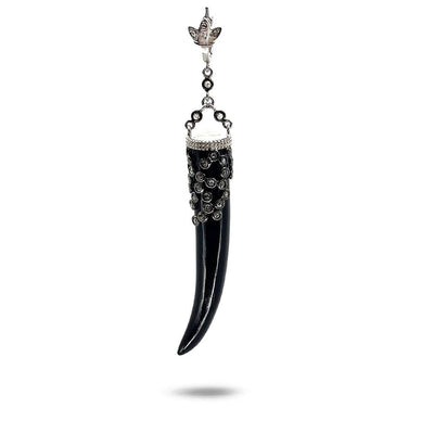 Aurora Borealis Black Onyx & Diamond Sterling Silver Pendant