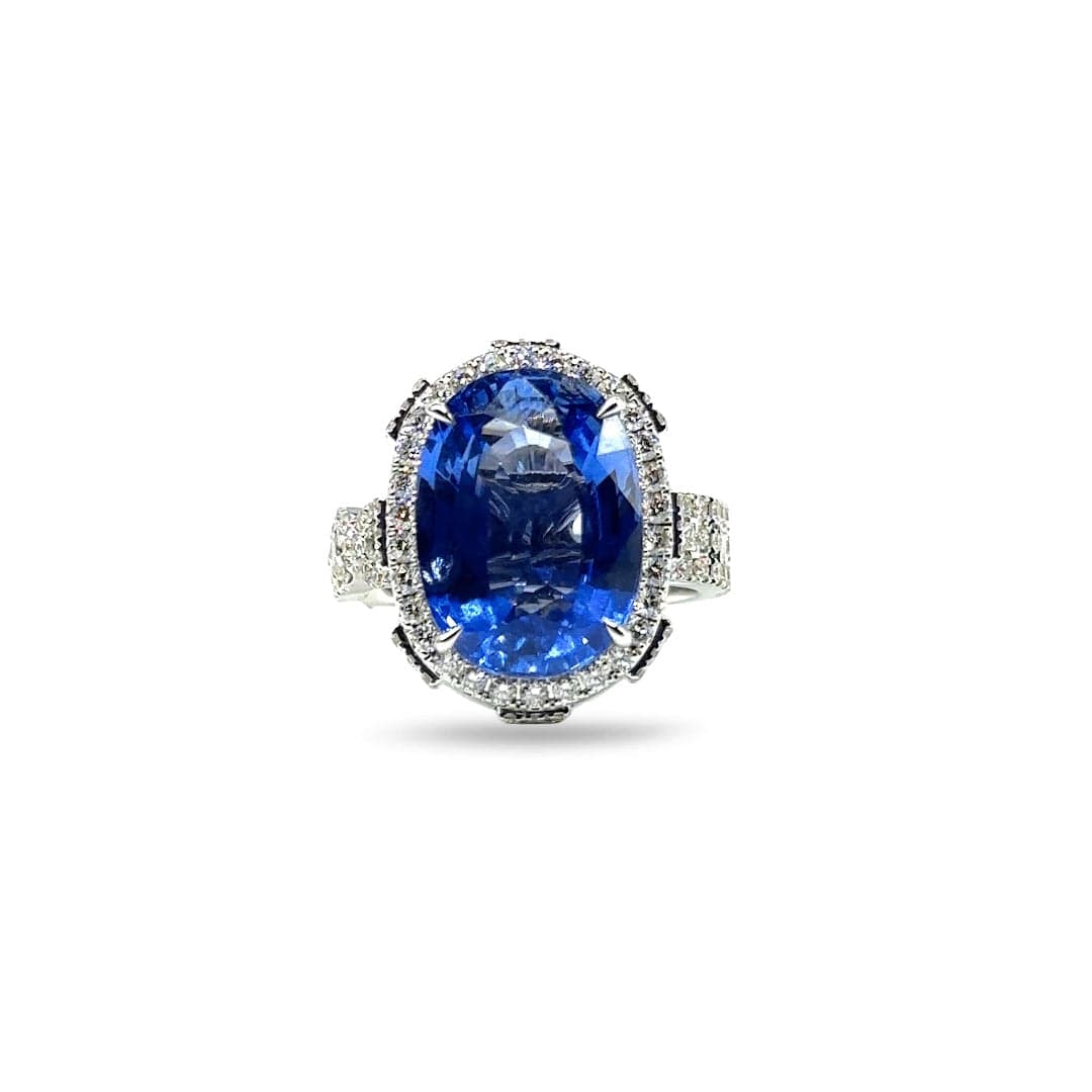Trinity Cornflower Sapphire & Diamond Ring - Coomi
