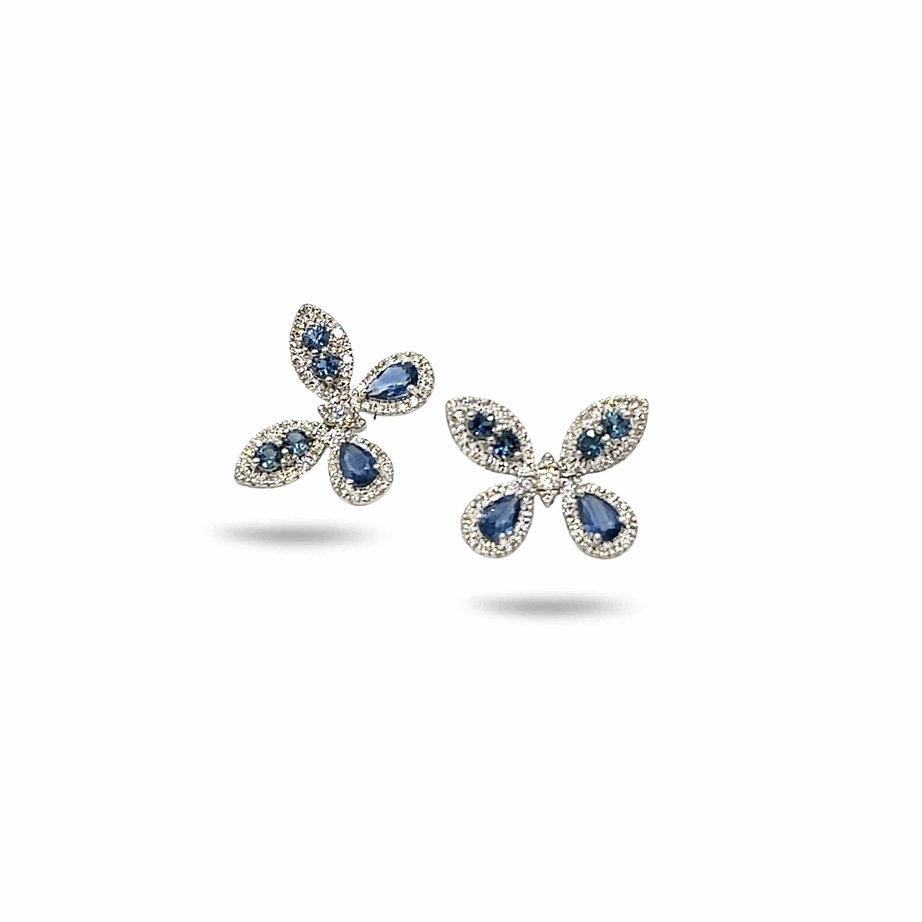 Sapphire & Diamond Butterfly Stud Earrings - Coomi