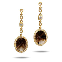 Load image into Gallery viewer, 20K Affinity Smokey Quartz and Diamonds Earrings - Coomi
