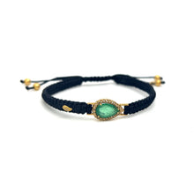 Load image into Gallery viewer, Luminosity Macrame Bracelet with Pear-Shaped Emerald and Diamonds - Coomi
