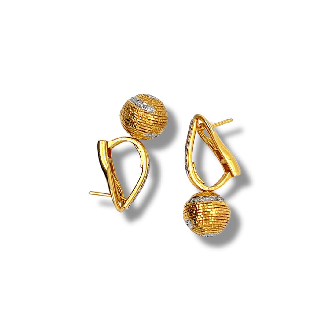 20K Eternity Diamond Ball Earrings - Coomi