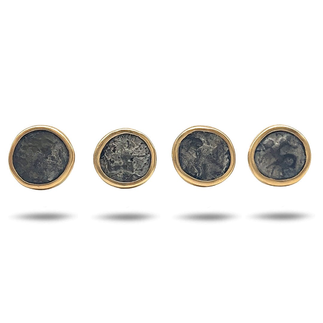 Antiquity Ancient Indo Greek Coin Buttons - Coomi