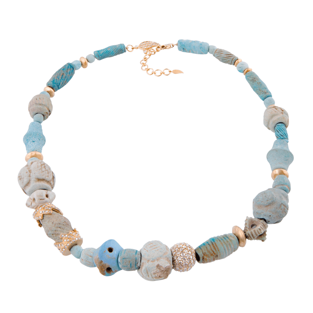 Antiquity 20K Egyptian Faience Bead Necklace - Coomi