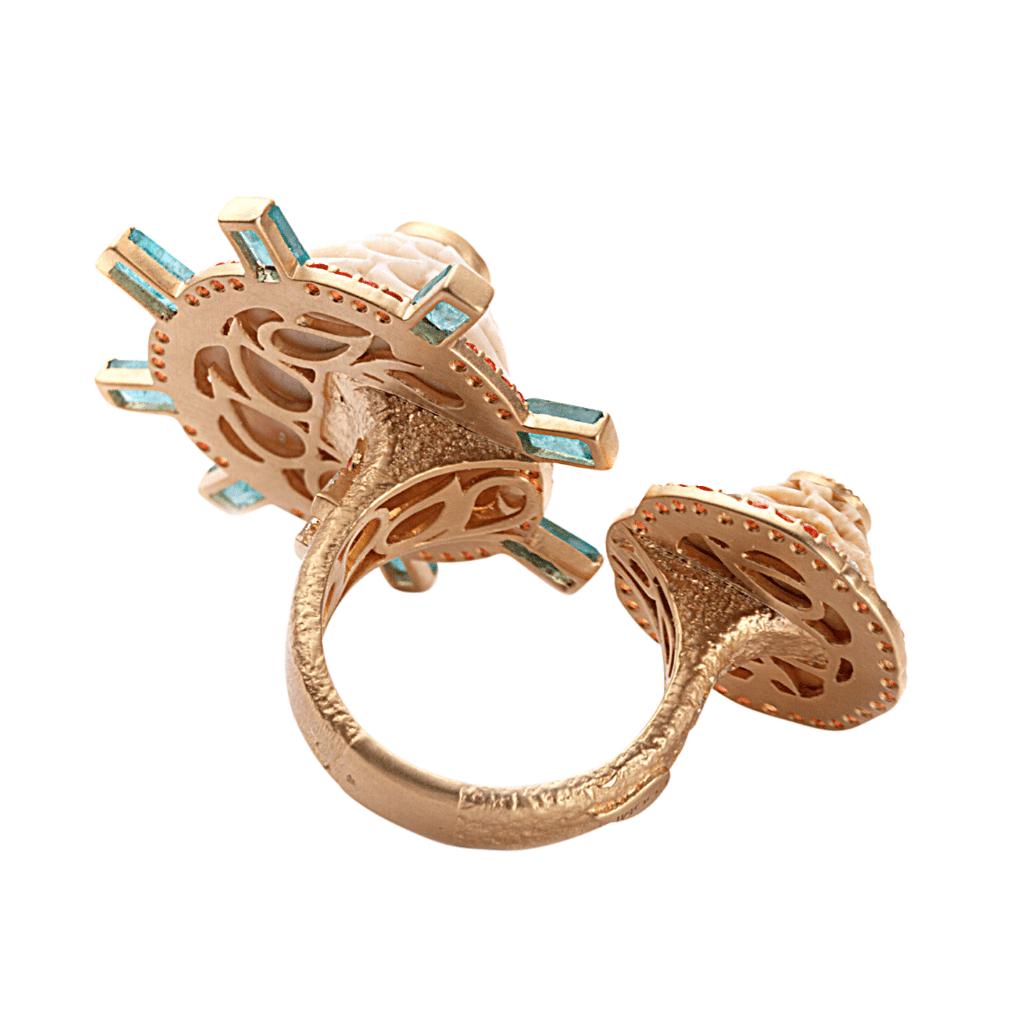 20K Bali Carved Bone Ring - Coomi