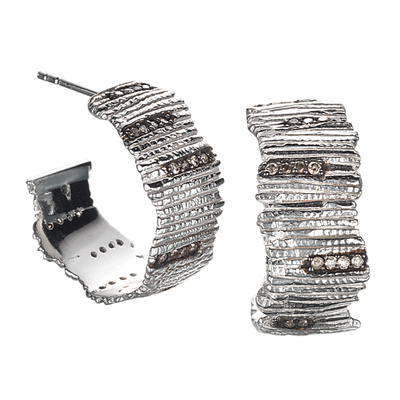 Sterling Silver Eternity Hoop Earrings