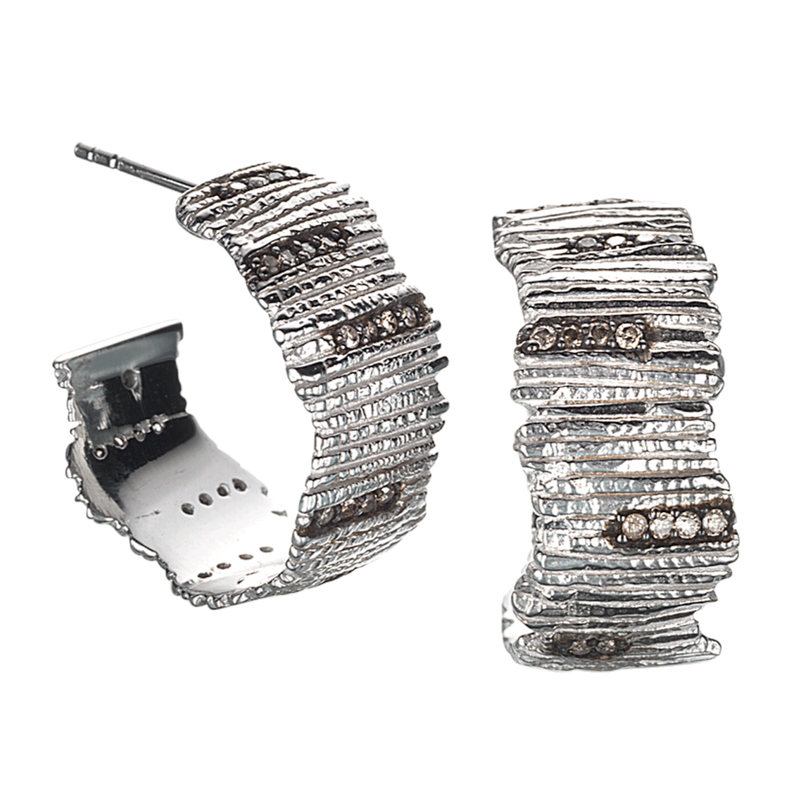 Sterling Silver Eternity Hoop Earrings