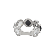 Load image into Gallery viewer, Sterling Silver Ring with Black Spinel and Crystal - Coomi
