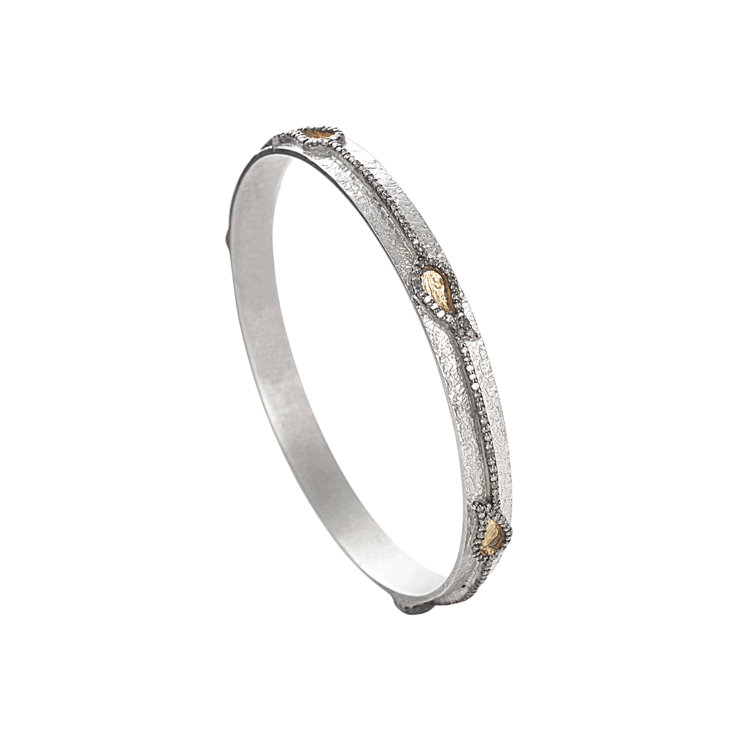 Sterling Silver Gold Bangle with Paisleys - Coomi