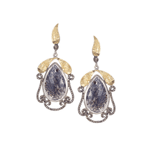 Load image into Gallery viewer, Sterling Silver Pear Shaped Blue Stone Earrings - Coomi
