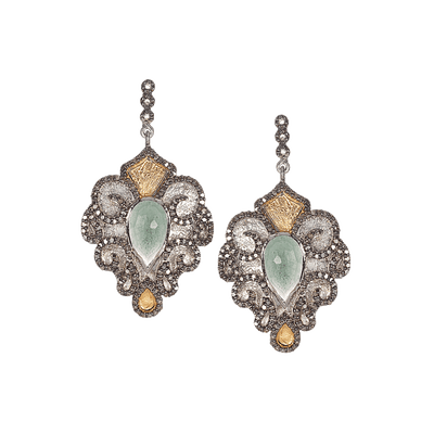 Vitality Sterling Silver and Gold Agate Drop Earrings