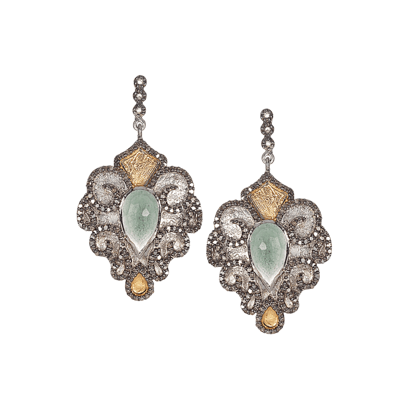 Vitality Sterling Silver and Gold Agate Drop Earrings