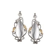 Load image into Gallery viewer, Sterling Silver Elongated Pear Shaped Rock Crystal Earrings - Coomi
