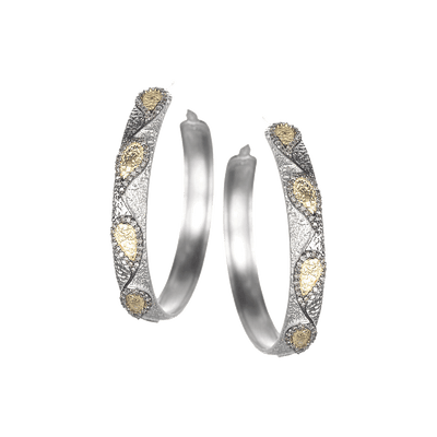 Sterling Silver Paisley Hoop Earrings