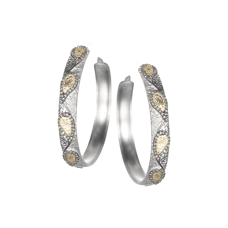 Sterling Silver Paisley Hoop Earrings