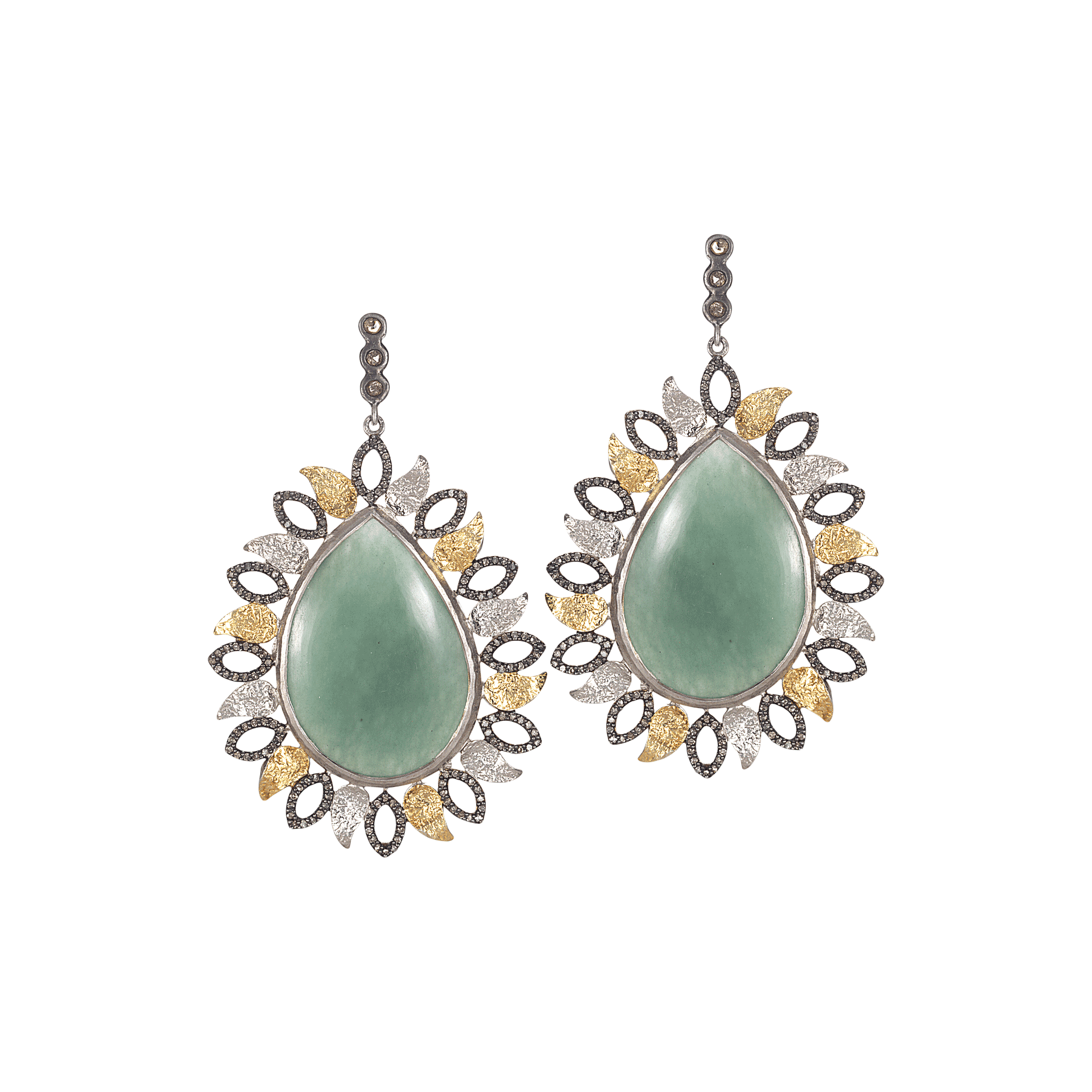 Sterling Silver Green Agate Earrings - Coomi