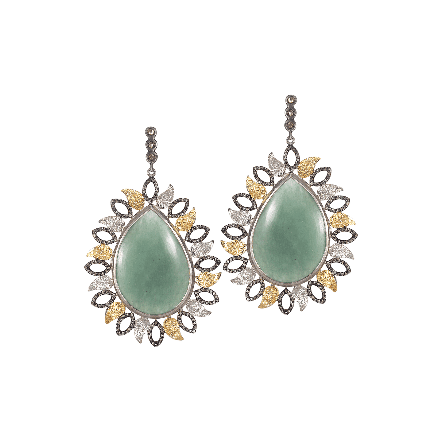 Sterling Silver Green Agate Earrings - Coomi