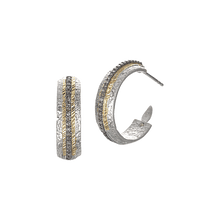 Load image into Gallery viewer, Sterling Silver Hoop Earrings With Diamonds - Coomi
