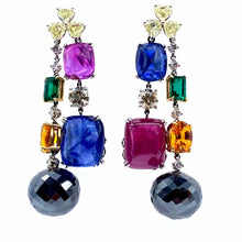 Load image into Gallery viewer, Trinity Multi-Colored Statement Earrings - Coomi
