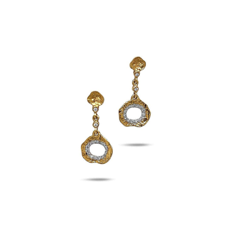 20K Open Serenity Diamond Drop Earrings
