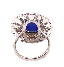 Load image into Gallery viewer, Trinity Statement Ring in 18K white gold with Sri Lanka  Sapphire - Coomi
