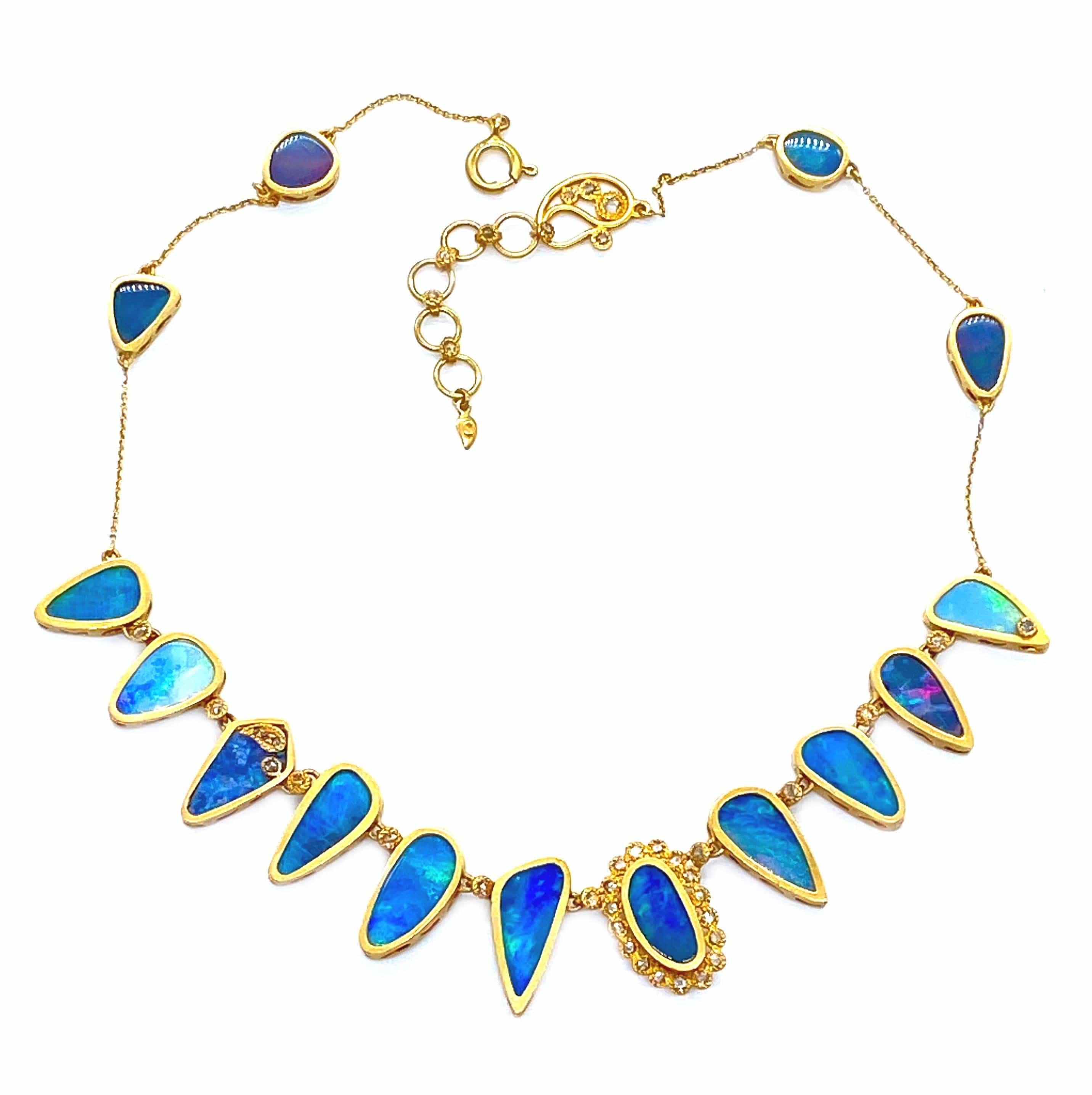 Affinity 20K Yellow Gold Australian Opal Necklace - Coomi