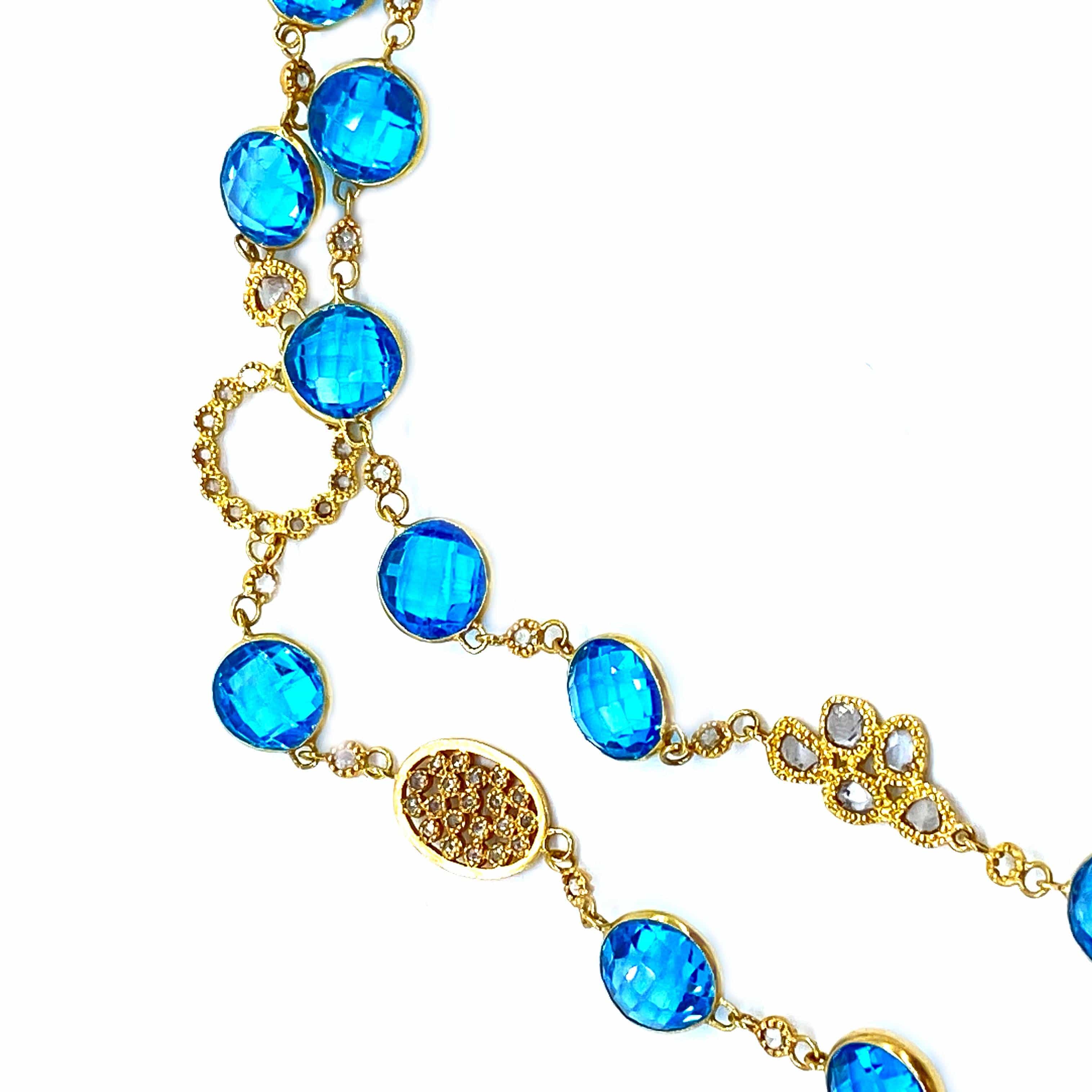 Affinity 20K Sky Blue Topaz Long Necklace - Coomi
