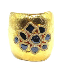 Load image into Gallery viewer, Luminosity 20k with Black rose-cut Diamonds Cuff - Coomi
