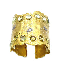 Load image into Gallery viewer, Serenity 20K with Olive Quartz Statement Cuff - Coomi
