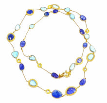 Load image into Gallery viewer, Affinity 20K Tanzanite and Aquamarine Necklace - Coomi
