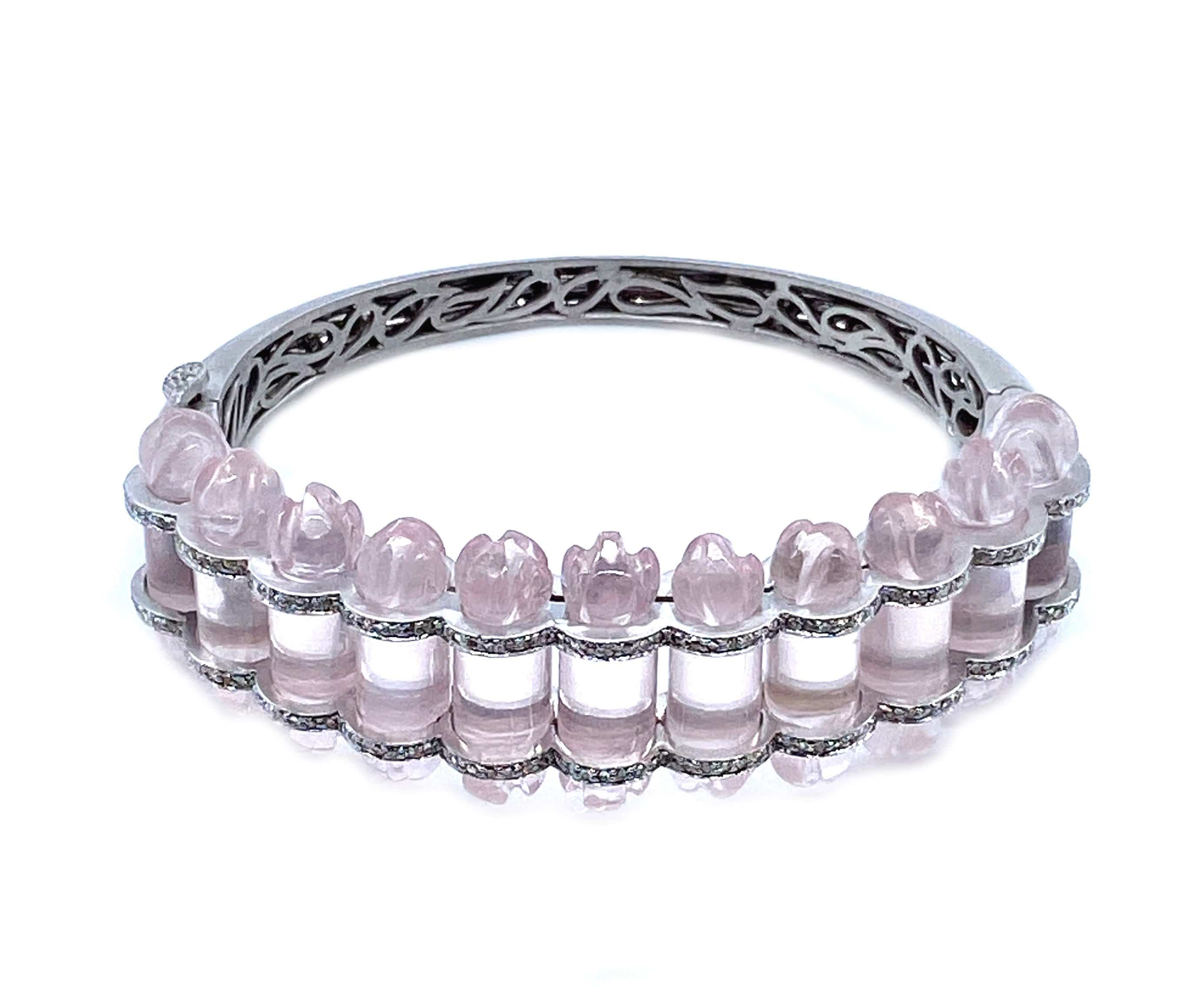 Affinity 18K Carved Rose Quartz Bracelet - Coomi