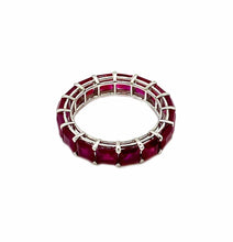 Load image into Gallery viewer, Trinity 18K White Gold Ruby Band Ring - Coomi
