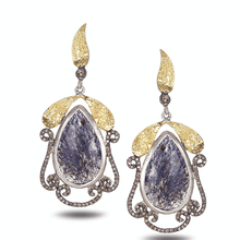Load image into Gallery viewer, Vitality Sterling Silver Pear Shaped Blue Stone Earring - Coomi

