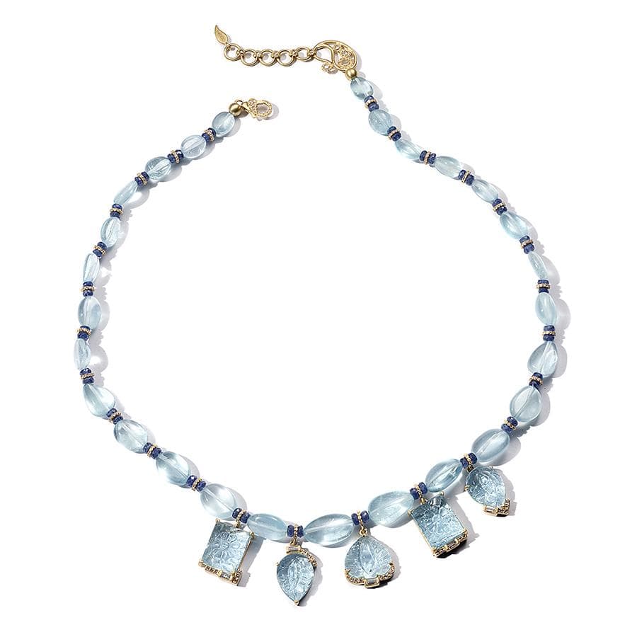 Affinity Aquamarine & Sapphire Necklace - Coomi