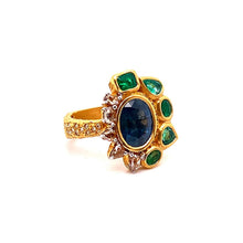Load image into Gallery viewer, Affinity 20K Emerald and Sapphire Ring - Coomi
