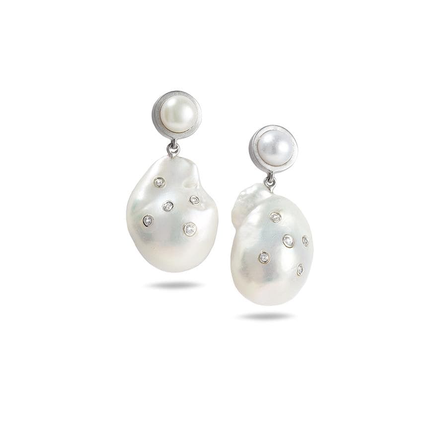 Silver Affinity Baroque Pearl Earrings - Coomi
