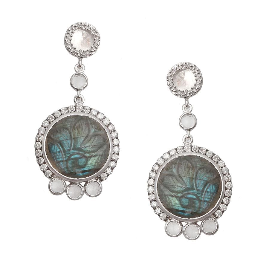 Silver Affinity Crystal and Labradorite Earrings - Coomi