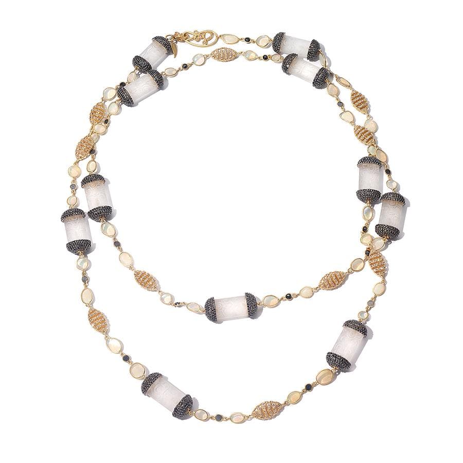 Affinity Carved Crystal, Opal, and Diamond Necklace - Coomi