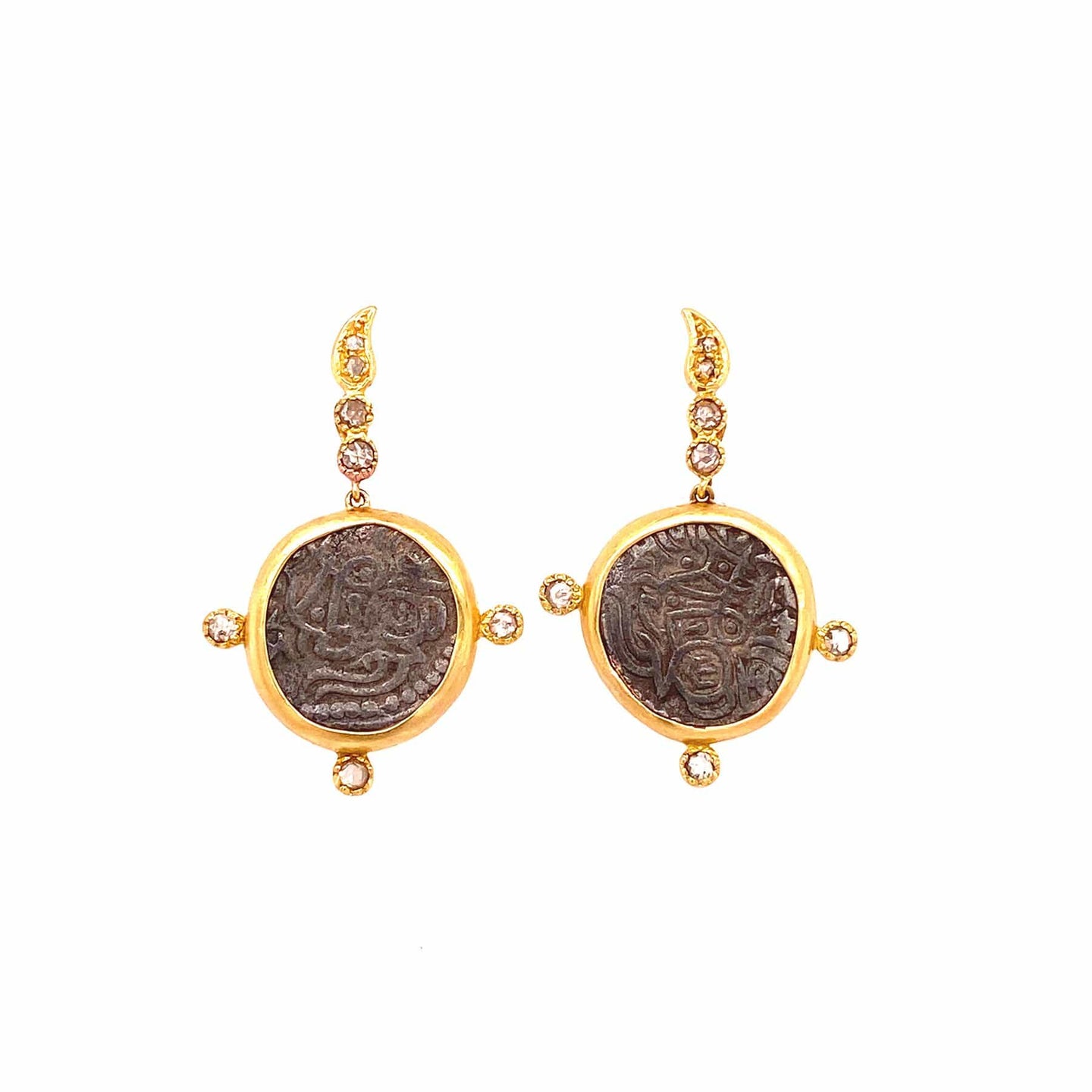 Indo Shahi Ancient Coin Earrings - Coomi