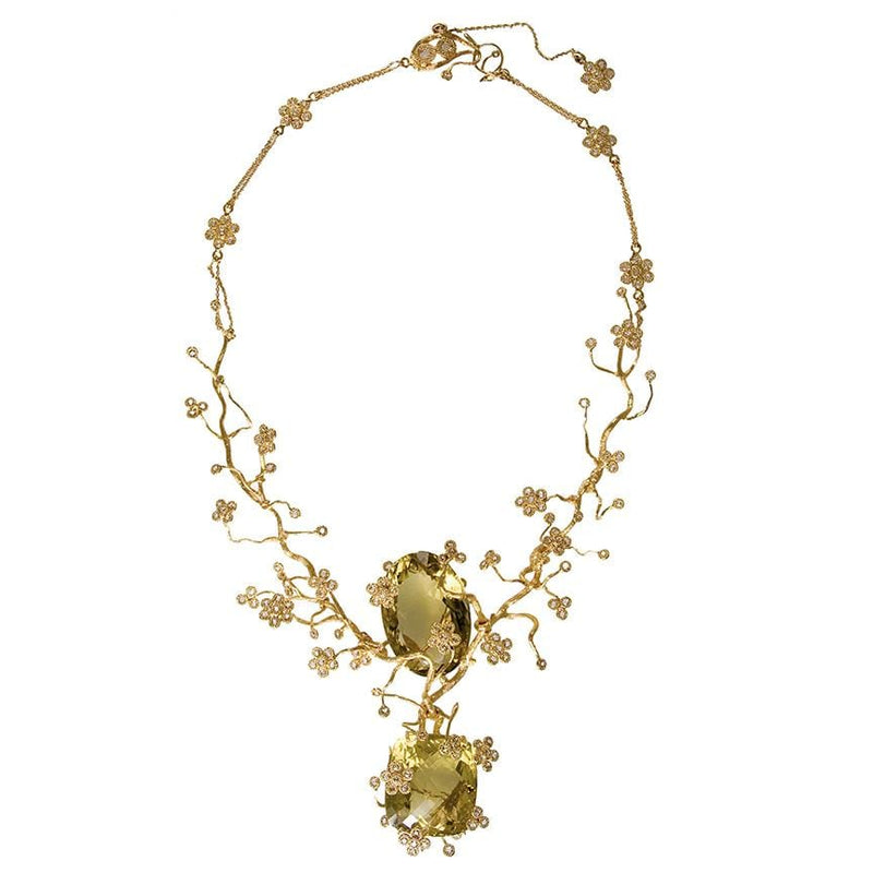 20K Diamond Lemon Tree Necklace