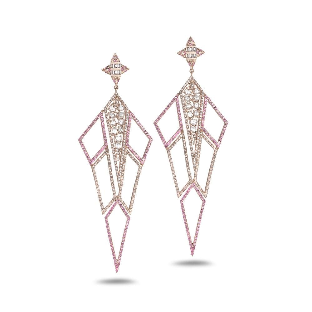 Sagrada Glory 18K Rose Gold Pink Sapphire Earrings - Coomi