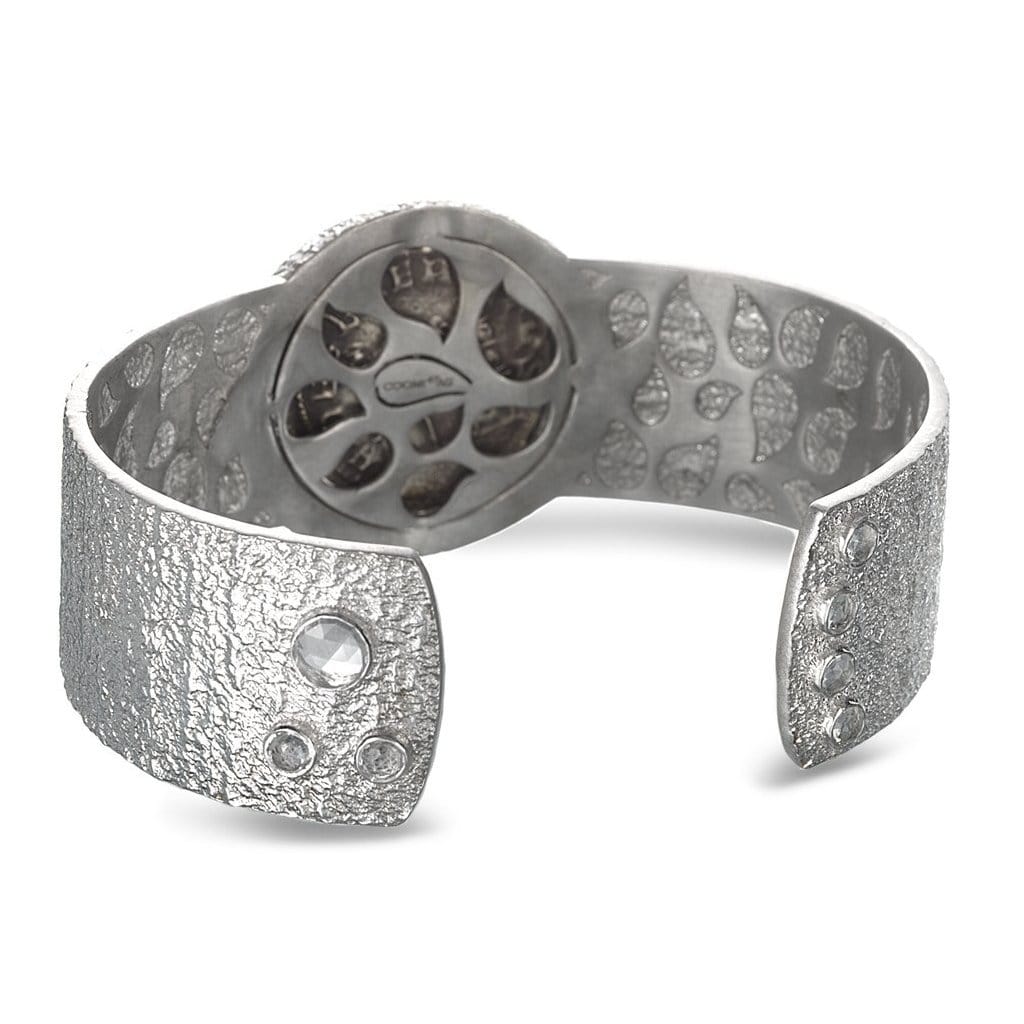 Sterling Silver Coin Cuff with Diamonds - Coomi