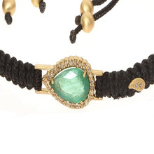 Load image into Gallery viewer, Luminosity Macrame Bracelet with Pear-Shaped Emerald and Diamonds - Coomi
