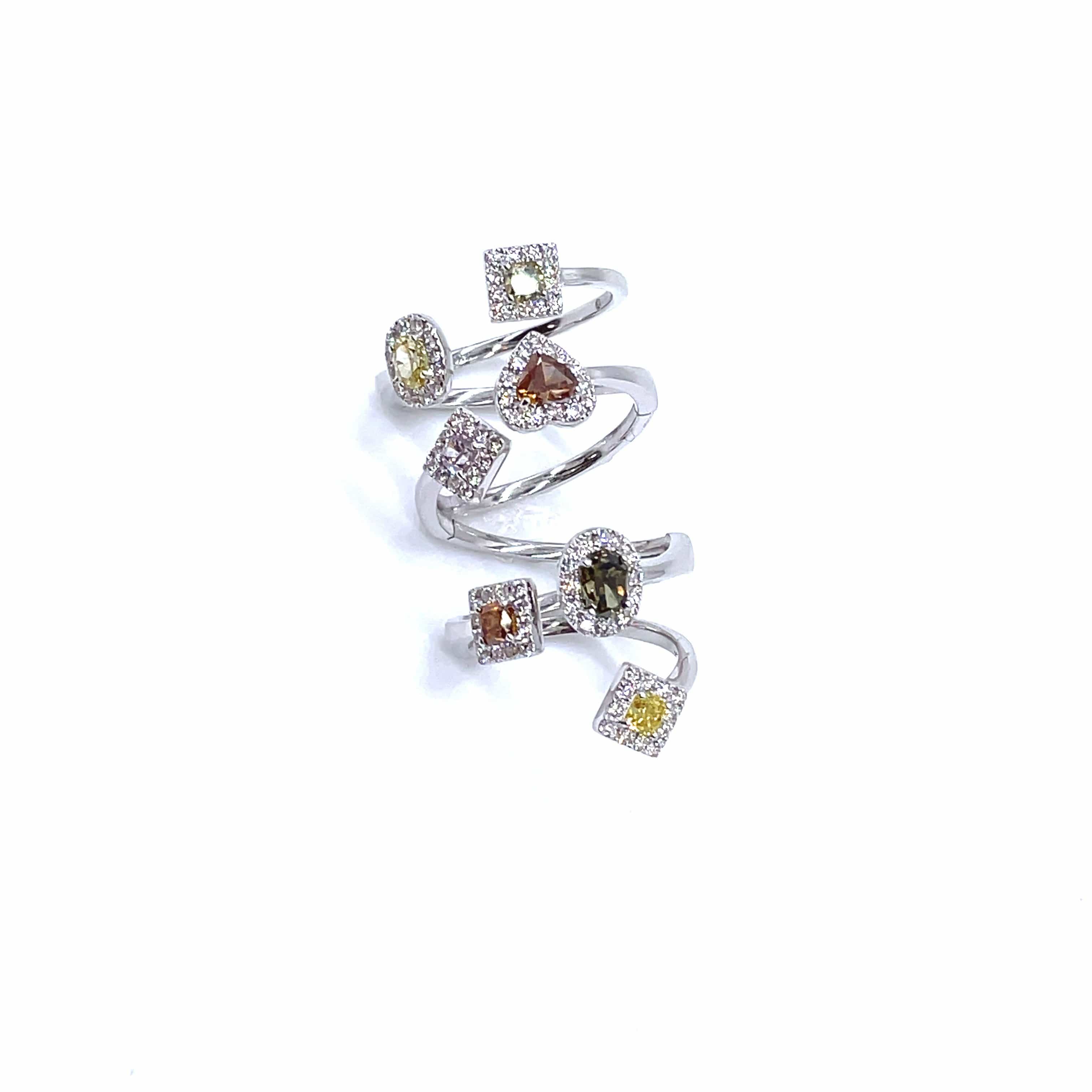 Trinity Fancy Colored Diamond Flex Ring - Coomi