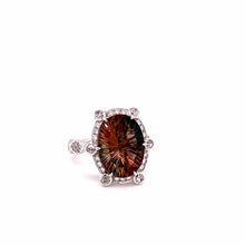Load image into Gallery viewer, Sunstone  and Diamond Ring set in 18k white gold - Coomi
