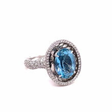 Load image into Gallery viewer, Trinity Aquamarine and Diamond Ring - Coomi
