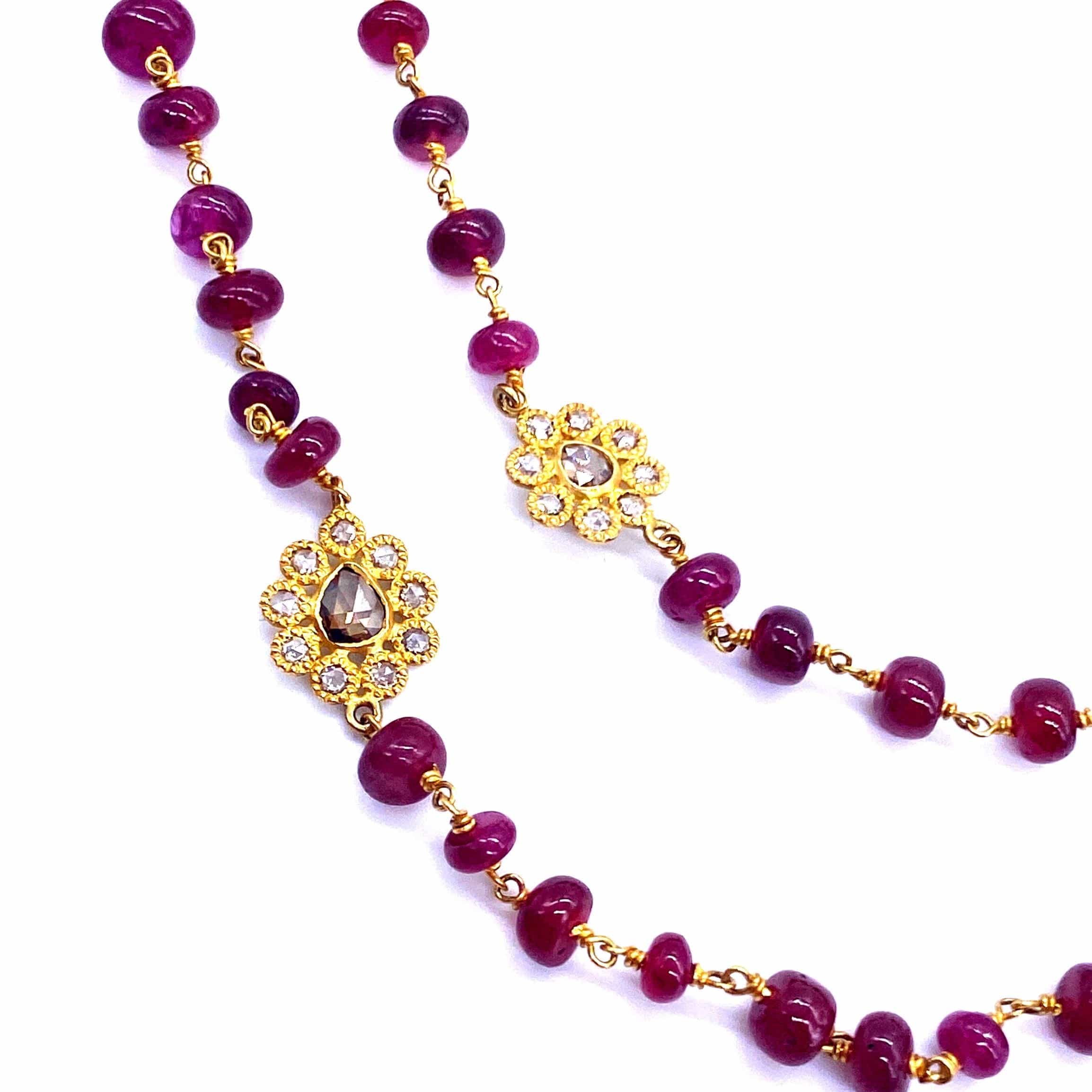 Affinity 20K Ruby Flower Necklace - Coomi