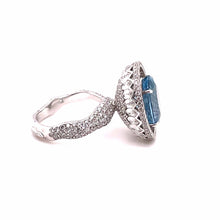Load image into Gallery viewer, Trinity Aquamarine and Diamond Ring - Coomi
